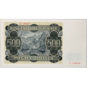 Generalne Gubernatorstwo, 500 złotych 1.03.1940, seria B