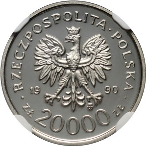 III RP, 20000 złotych 1990, Solidarność, PRÓBA, nikiel