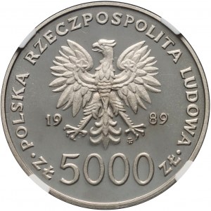 People's Republic of Poland, 5000 gold 1989, John Paul II, SAMPLE, nickel