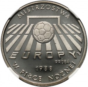 Polská lidová republika, 200 zlatých 1987, Mistrovství Evropy ve fotbale 1988, SAMPLE, nikl