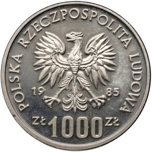 PRL, 1000 złotych 1985, Przemysław II, PRÓBA, nikiel
