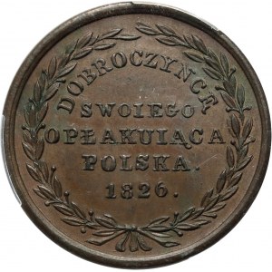 Poľské kráľovstvo, medaila z roku 1826, na pamiatku smrti cára Alexandra I.