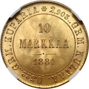 Finnland, Alexander II, 10 Mark 1881 S, Helsinki