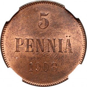 Finlandia, Mikołaj II, 5 pennia 1908