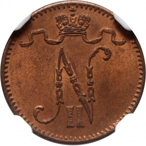 Finlande, Nicolas II, 1 penni 1907, Helsinki