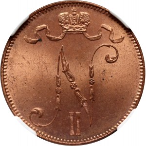 Finlande, Nicolas II, 5 pennies 1914