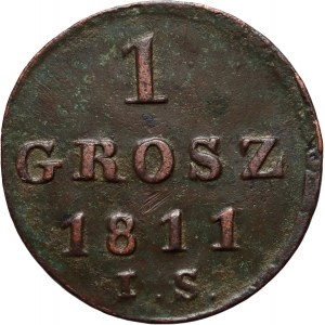 Varšavské knížectví, Fridrich August I., penny 1811 IS, Varšava