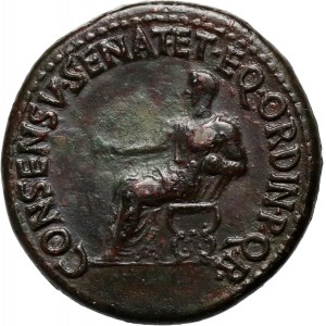 Empire romain, Octave Auguste 27 av. J.-C.-14 ap. J.-C., dupondius frappé sous le règne de Caligula 37-41, Rome