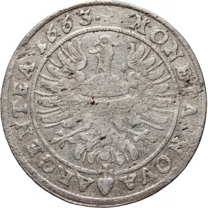 Slezsko, knížectví legnicko-brzesko-wołowskie, Chrystian Wołowski, 15 krajcarów 1663, Brzeg
