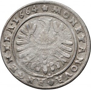 Sliezsko, vojvodstvo Legnicko-Brzesko-Wołowskie, Chrystian Wołowski, 15 krajcarów 1664, Brzeg