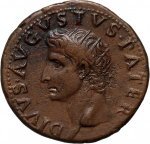 Römisches Reich, Octavian Augustus 27 v. Chr.-14 n. Chr., Dupondius, geprägt während der Herrschaft des Tiberius 14-37, Rom