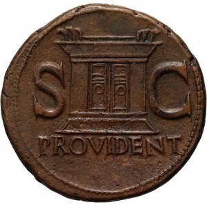 Impero romano, Ottaviano Augusto 27 a.C.-14 d.C., dupondio coniato durante il regno di Tiberio 14-37, Roma