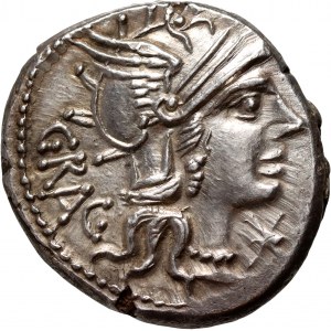 Roman Republik, L. Antestius Gragulus, Denar 136 BC, Rome