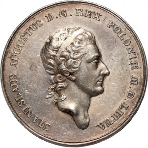 Stanislaw August Poniatowski, medal on the occasion of the foundation of the Pripyat-Bug crosscut 1786, J. F. Holzhäusser