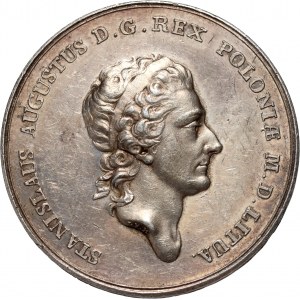 Stanisław August Poniatowski, medal z okazji fundacji przekopu Prypeć-Bug 1786, J. F. Holzhäusser