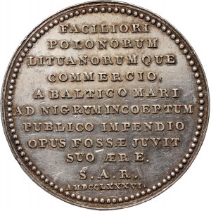 Stanislaw August Poniatowski, medal on the occasion of the foundation of the Pripyat-Bug crosscut 1786, J. F. Holzhäusser