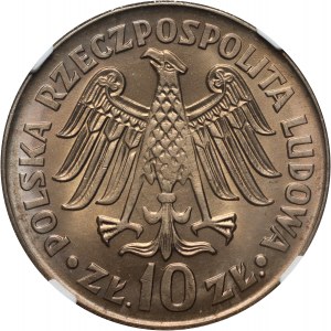 PRL, 10 złotych 1964, Kazimierz Wielki, napis wypukły