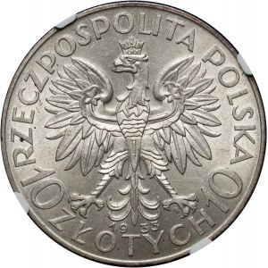 II RP, 10 zloty 1933, Varsovie, Tête de femme