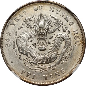 Čína, Chihli (Pei-Yang), dolár, rok 34 (1908)