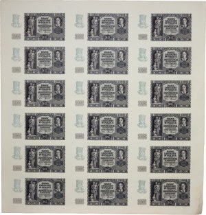 General Government, 20 zloty 1.03.1940, uncut sheet