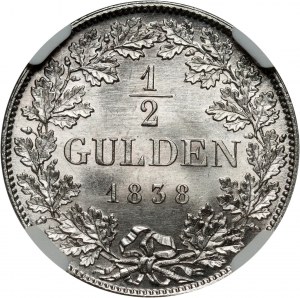 Germany, Bavaria, Ludwig I, 1/2 Gulden 1838