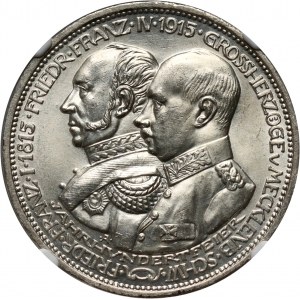 Německo, Meklenbursko-Schwerin, Friedrich Franz IV, 3 marky 1915 A, Berlín