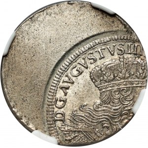 August III, ort 1753-1756 EG, Leipzig, DESTRUKT