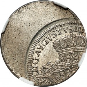 August III, ort 1753-1756 EC, Leipzig, DESTRUKT