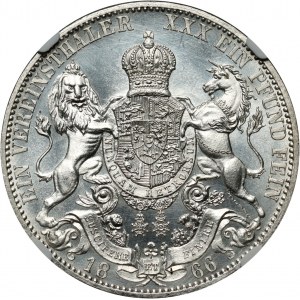 Nemecko, Hannover, George V, thaler 1866 B
