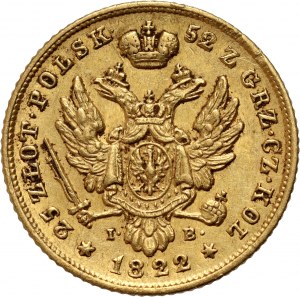 Kongresové kráľovstvo, Alexander I, 25 zlotých 1822 IB, Varšava