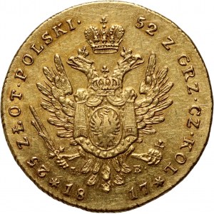 Kongresové kráľovstvo, Alexander I, 25 zlotých 1817 IB, Varšava