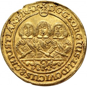 Silesia, Duchy of Legnicko-Brzesko-Wołowskie, Jerzy III Brzeski, Ludwik IV Legnicki and Krystian Wołowsko-Olawski, ducat 1660 EW, Brzeg