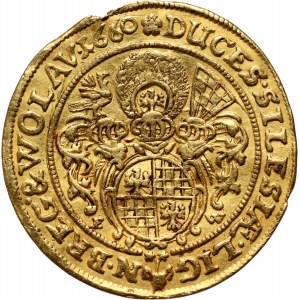 Silesia, Duchy of Legnicko-Brzesko-Wołowskie, Jerzy III Brzeski, Ludwik IV Legnicki and Krystian Wołowsko-Olawski, ducat 1660 EW, Brzeg