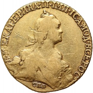 Russia, Caterina II, 10 rubli 1773 СПБ, San Pietroburgo