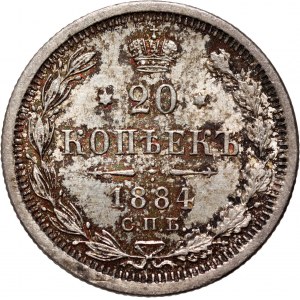 Russland, Alexander III., 20 Kopeken 1884 СПБ АГ