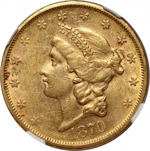 USA, 20 Dollars 1870 S, San Francisco