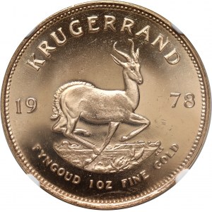 Južná Afrika, krugerrand 1978, zrkadlová známka, PROOF