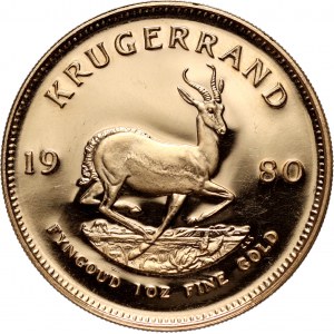 Jihoafrická republika, krugerrand 1980, zrcadlová známka, PROOF