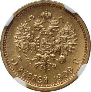 Russland, Nikolaus II., 5 Rubel 1909 (ЭБ), St. Petersburg
