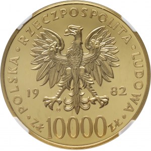 Poľská ľudová republika, 10000 zlatých 1982, Ján Pavol II, Valcambi, obyčajná známka