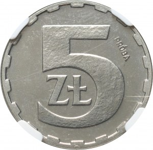 PRL, 5 zloty 1986, SAMPLE, nickel