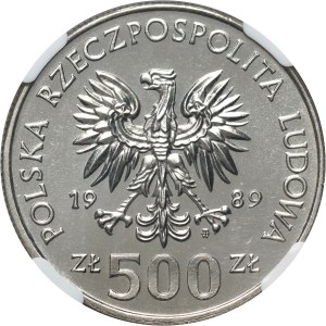 PRL, 500 złotych 1989, 50. rocznica Wojny Obronnej, PRÓBA, nikiel