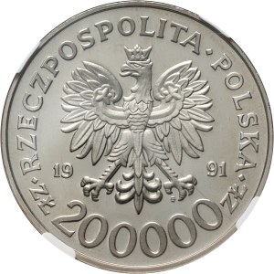 III RP, 200000 złotych 1991, Albertville - Narciarstwo, PRÓBA, nikiel