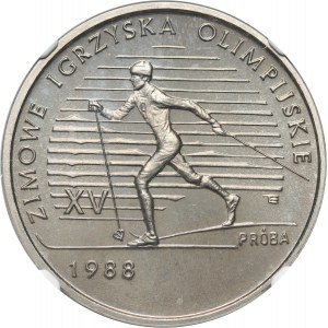 Poľská ľudová republika, 1000 zlatých 1987, XV. zimné olympijské hry 1988, SAMPLE, nikel