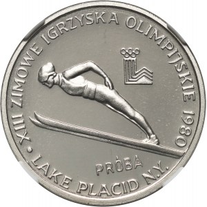 Volksrepublik Polen, 2000 Gold 1980, XIII. Olympische Winterspiele Lake Placid 1980, MUSTER, Nickel