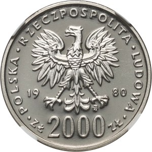 People's Republic of Poland, 2000 gold 1980, XIII Olympic Winter Games Lake Placid 1980, SAMPLE, nickel