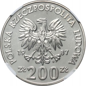 République populaire de Pologne, 200 or 1987, Jeux de la XXIVe Olympiade, ÉCHANTILLON, nickel