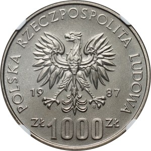 République populaire de Pologne, 1000 or 1987, Jeux de la XXIVe Olympiade 1988, ÉCHANTILLON, nickel