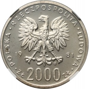 People's Republic of Poland, 2000 gold 1981, Boleslaw II the Bold, SAMPLE, nickel