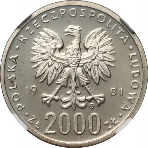 PRL, 2000 złotych 1981, Bolesław II Śmiały, PRÓBA, nikiel